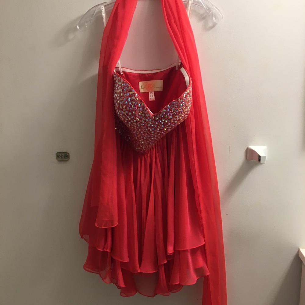 Short pink formal dress